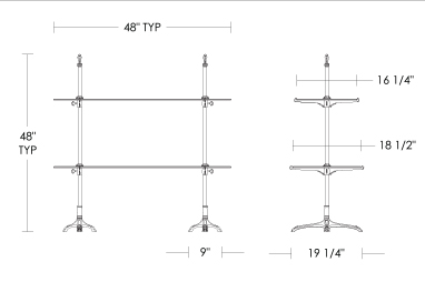 Floor Model Double Cantilever Shelf